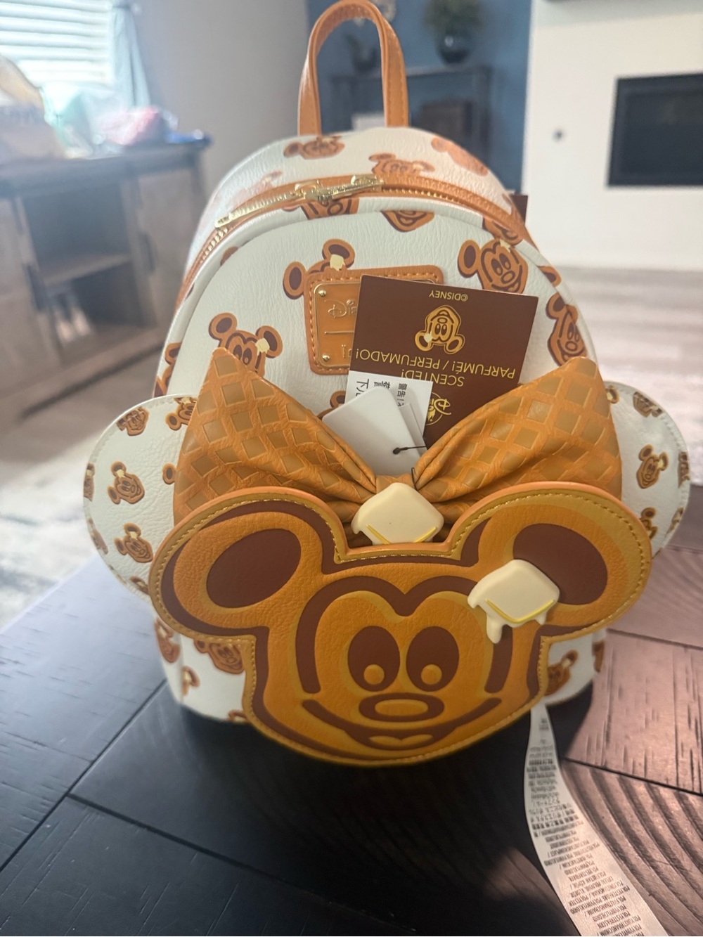 NWT Disney Parks Mickey Waffle Loungefly Backpack and Matching Ears -Rare!!